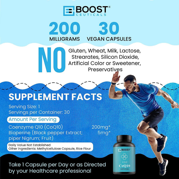 COQ10 WITH BIOPERINE - 200 MG 30 CAPSULES - Boostceuticals®