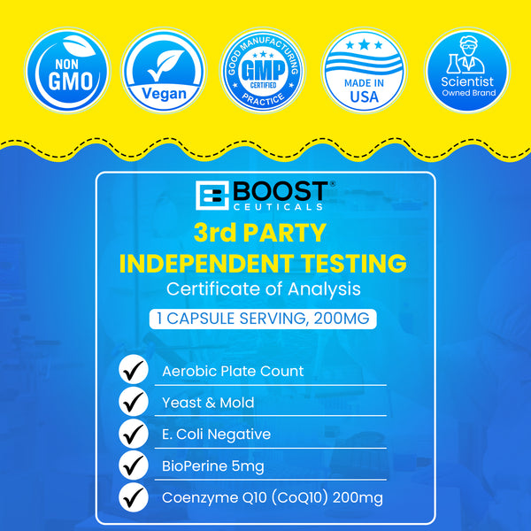 COQ10 WITH BIOPERINE - 200 MG 90 CAPSULES - Boostceuticals®