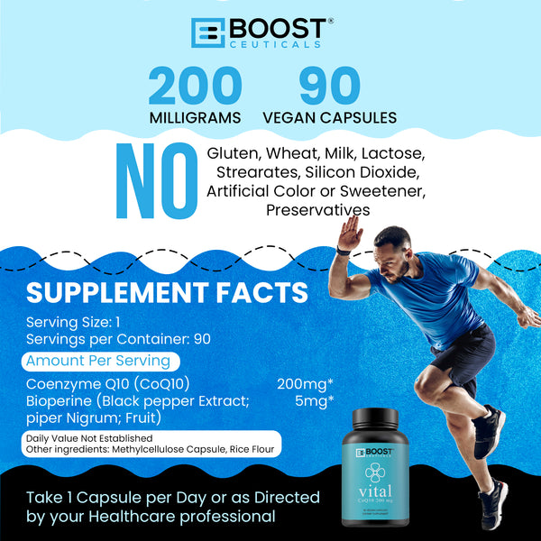 COQ10 WITH BIOPERINE - 200 MG 90 CAPSULES - Boostceuticals®