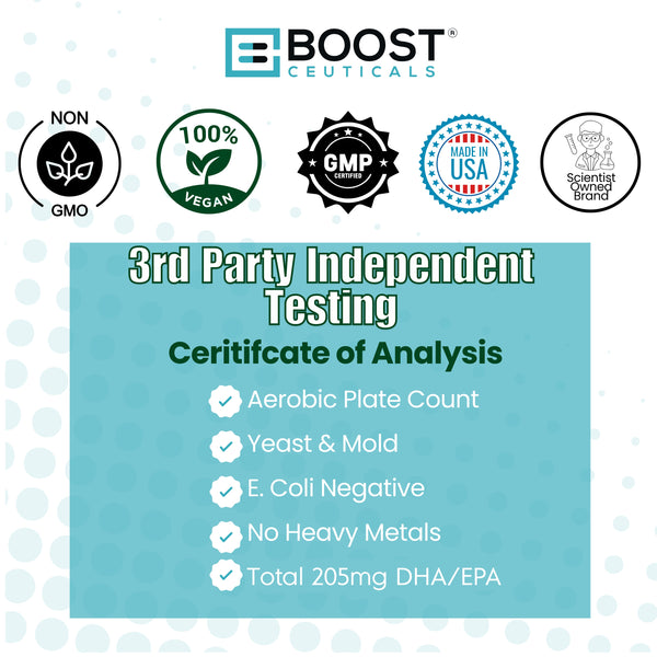 Plant Based Algae Omega 500mg 60 Capsules - Boostceuticals®