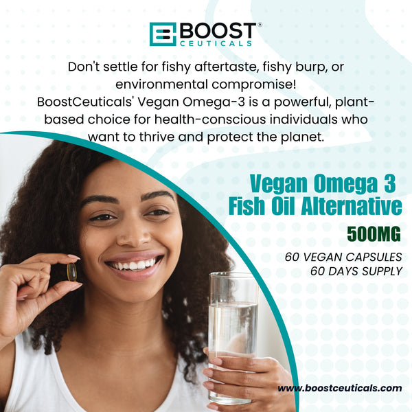 Plant Based Algae Omega 500mg 60 Capsules - Boostceuticals®