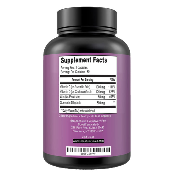 QUERCETIN WITH VIT. C & ZINC 120 CAPSULES - Boostceuticals®