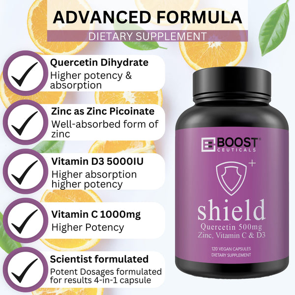 QUERCETIN WITH VIT. C & ZINC 120 CAPSULES - Boostceuticals®