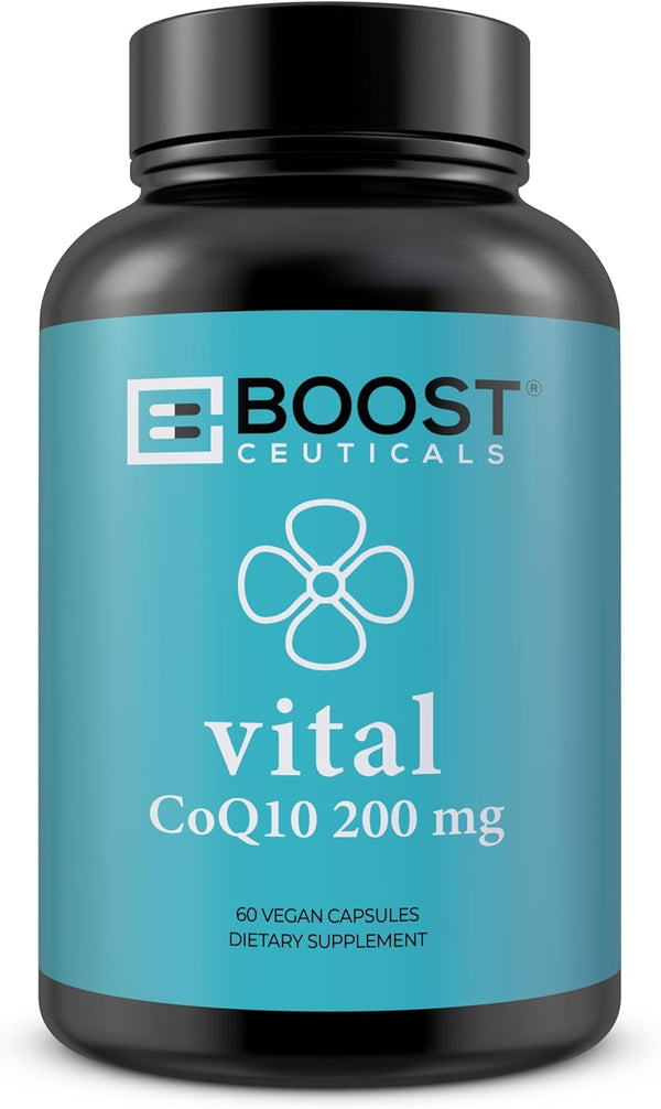 BoostCeuticals CoQ10 200mg – Supports Blood Pressure, Heart Health & Energy – Vegan Antioxidant 60 Capsules
