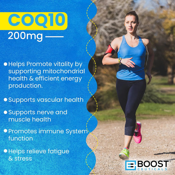 BoostCeuticals CoQ10 200mg – Supports Blood Pressure, Heart Health & Energy – Vegan Antioxidant 60 Capsules