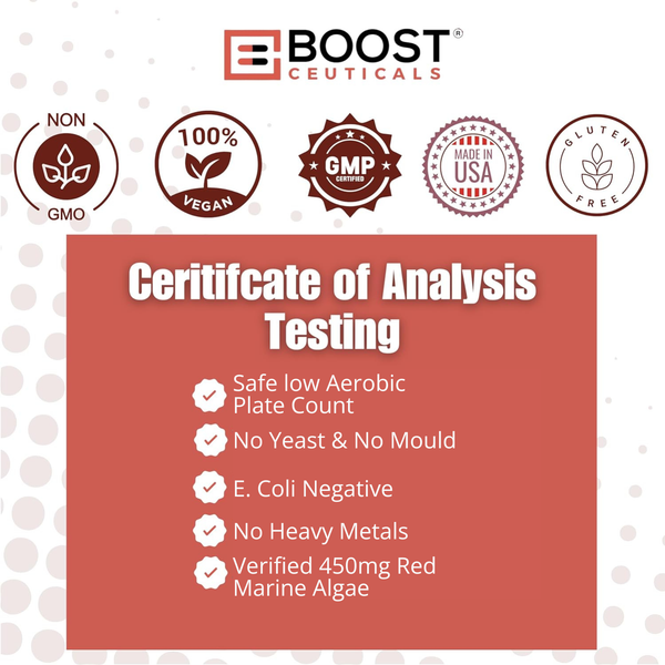 BoostCeuticals Red Marine Algae – Plant Based Calcium Supplement with Trace Minerals – Vegan Red Algae Calcium Tablets - Boostceuticals®